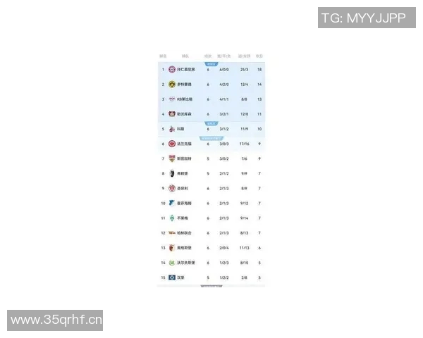 目前排名前十的德甲强队最新数据展示 目前排名前十的德甲强队最新数据展示